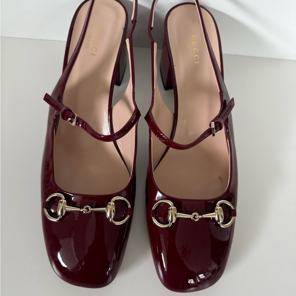 Gucci Women's Burgundy Patent Leather Heels